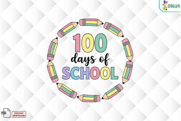 100 Days of School Pencil Circle PNG