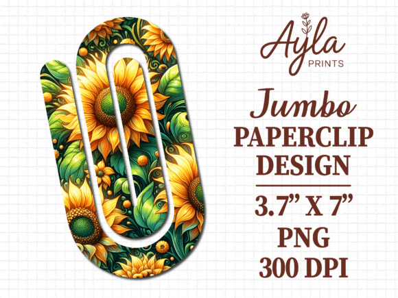 Bright Sunflower Floral Jumbo Paperclip