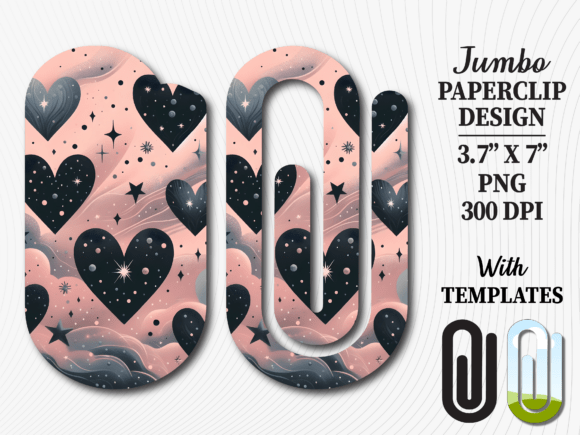 Celestial Night Heart Jumbo Paperclip