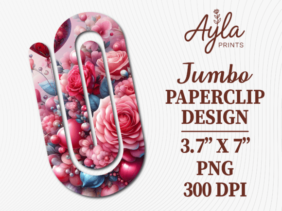 Elevating Office Identity with the Floral Rose Pink Jumbo Paperclip Design