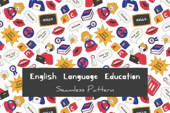 English Language Seamless Pattern: A Vibrant Resource for Education and Creativity