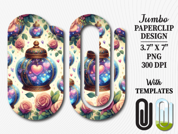 Floral Magic Potion Jar Jumbo Paperclip