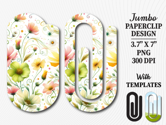 Floral Meadow Flower Jumbo Paperclip