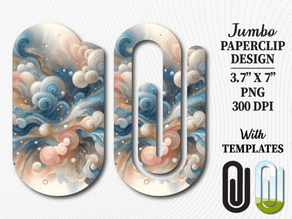 Fluid Abstract Marble Jumbo Paperclip