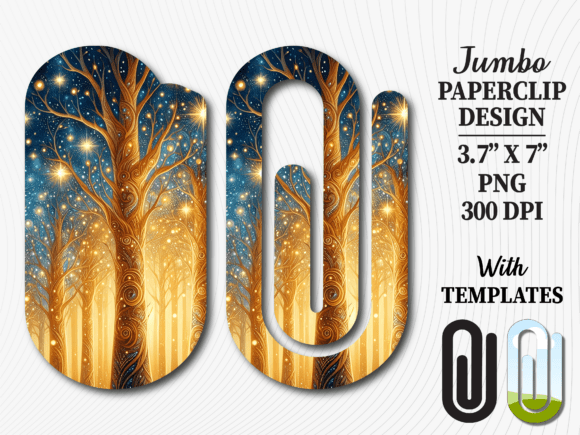 Golden Forest Trees Jumbo Paperclip PNG