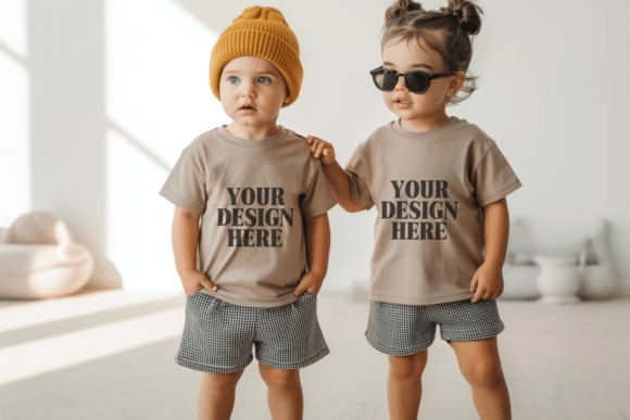 Kids Gildan 5000B Siblings Mockup 28