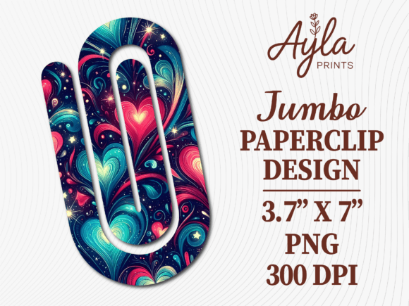 Neon Heart Abstract Jumbo Paperclip PNG