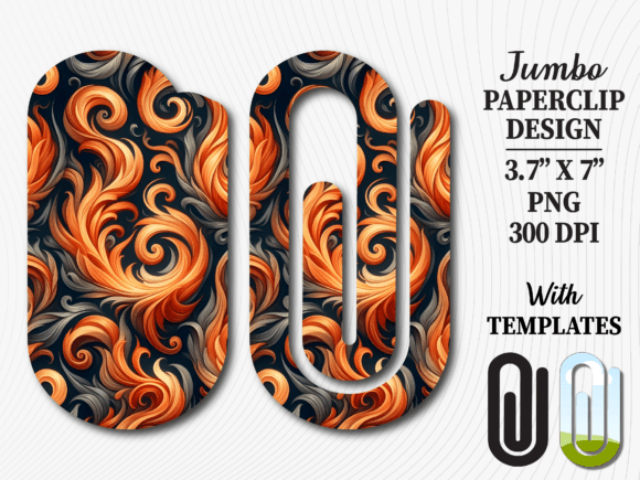 Orange Black Abstract Jumbo Paperclip: Elevating Your Creative Projects with Bold Design