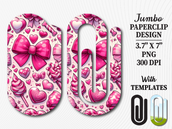 Pink Bow Valentines Day Jumbo Paperclip