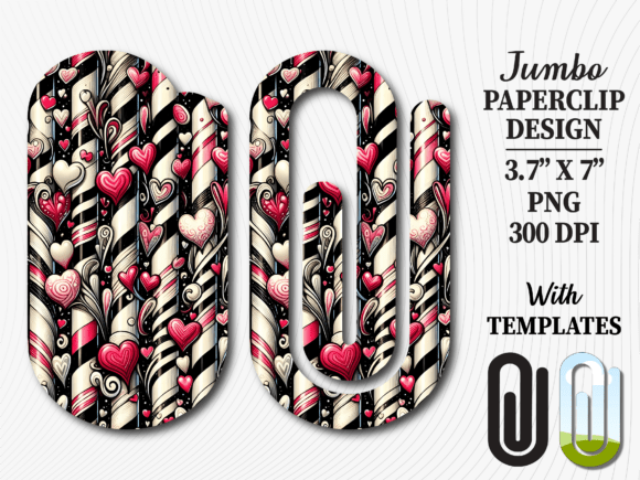 Red Heart Candy Jumbo Paperclip Design