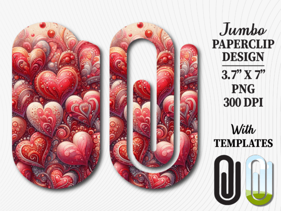 Red Heart Mandala Jumbo Paperclip Design