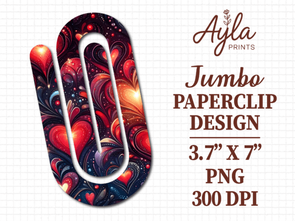 Retro Dark Neon Heart Jumbo Paperclip