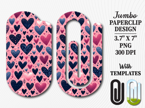 Revitalizing Workplace Organization with the Navy and Pink Heart Jumbo Paperclip PNG