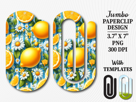 Summer Lemon Citrus Jumbo Paperclip PNG: The Brightest Way to Organize Your World