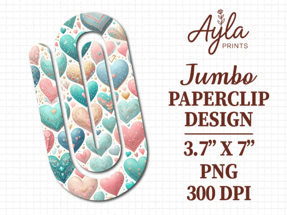 Teal Pink Heart Pattern Jumbo Paperclip: The Modern Digital Asset for Creative Professionals