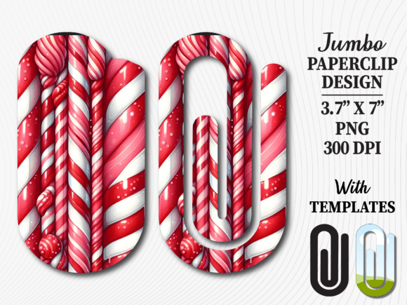 The Festive Appeal of the Red Candy Cane Stripe Jumbo Paperclip