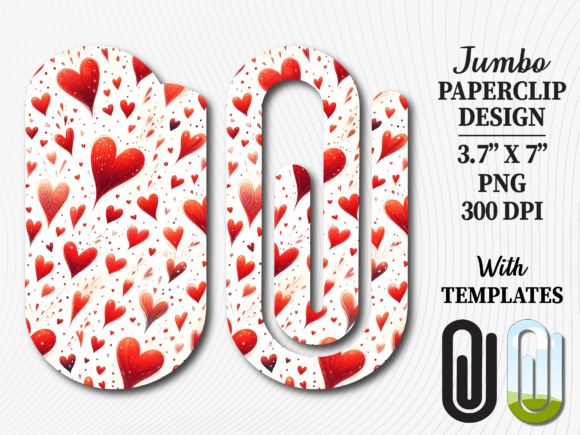 Unleash Creativity with the Red Scatter Heart Jumbo Paperclip Design