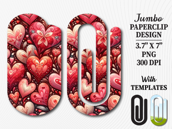 Unleash Your Creativity with the Valentine Love Heart Jumbo Paperclip Sublimation Design