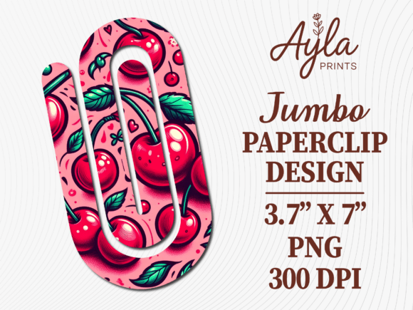 Unlocking Creativity with the Cherry Red Fruit Pattern Jumbo Paperclip Sublimation Design