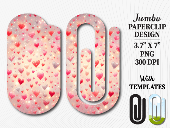 Valentines Day Love Heart Paperclip PNG